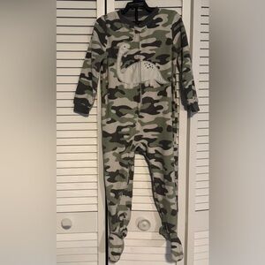 Carter’s Camouflage Dinosaur Kids Fleece Footed Pajamas-4T